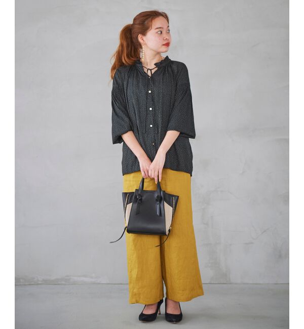 le.coeur blanc「カッセンジョーゼット2wayフリルネックブラウス」|シャツ・ブラウス|