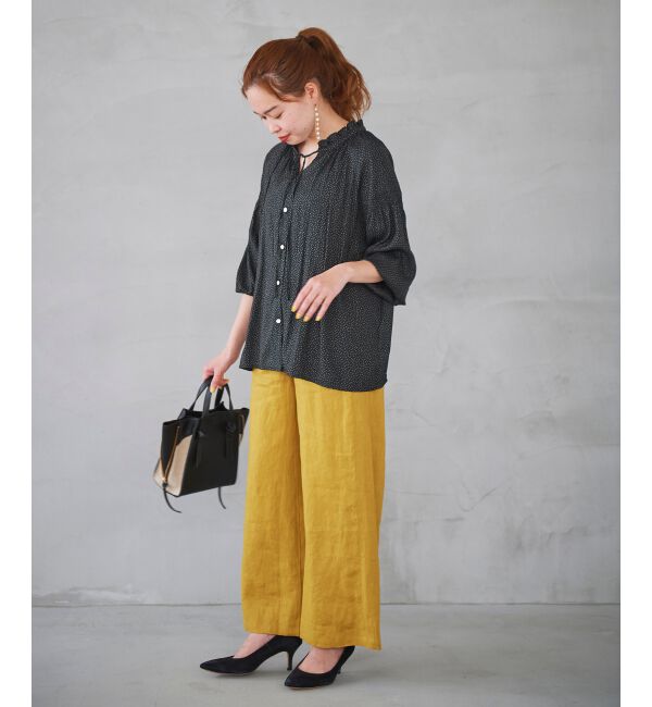 le.coeur blanc「カッセンジョーゼット2wayフリルネックブラウス」|シャツ・ブラウス|