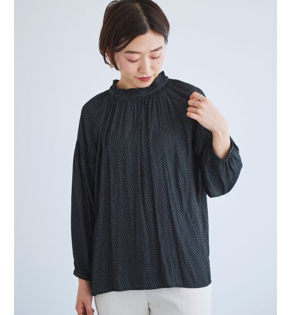 le.coeur blanc「カッセンジョーゼット2wayフリルネックブラウス」|シャツ・ブラウス|