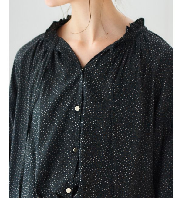 le.coeur blanc「カッセンジョーゼット2wayフリルネックブラウス」|シャツ・ブラウス|