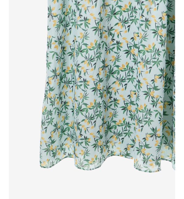  「レモンプリントVネックワンピース」|ワンピース|