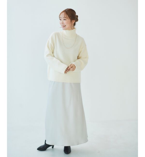 le.coeur blanc「サテンナロースカート」|スカート|