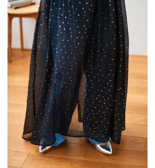 le.coeur blanc「《手洗い可能》箔ドットオーガンジーキャミワンピース」|ワンピース|