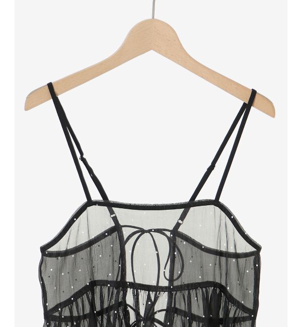 le.coeur blanc「《手洗い可能》箔ドットオーガンジーキャミワンピース」|ワンピース|