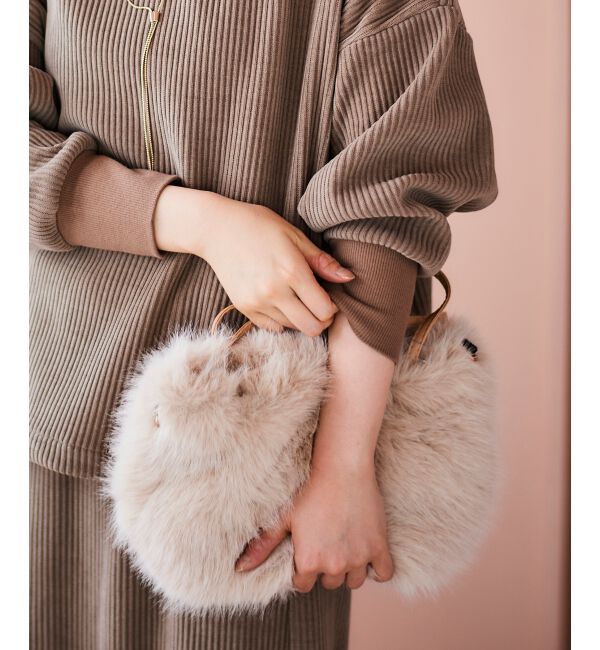  「《ランキング1位》フェイクファー2WAYバッグ」|ハンドバッグ|アイボリー