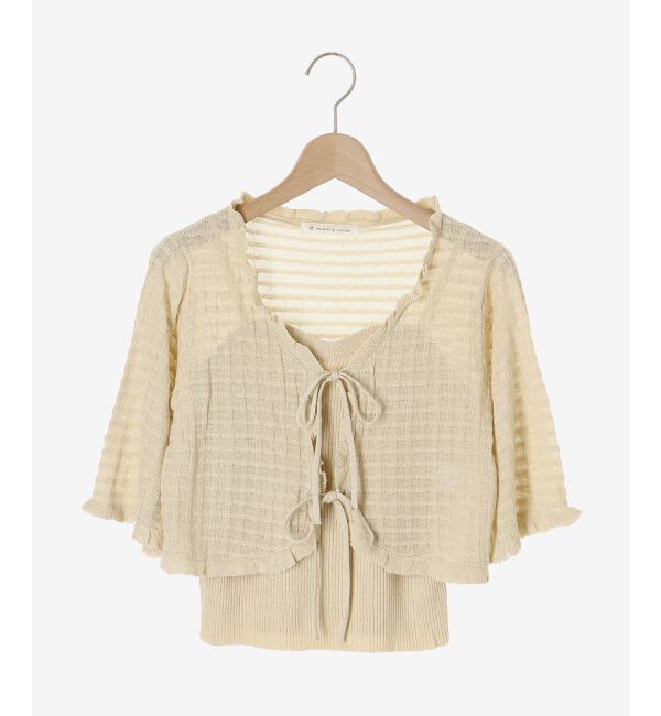 MAJESTICLEGON「キャミセットプチフリルカーディガン」|カーディガン|