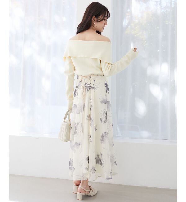 MAJESTICLEGON「フラワーオフショルドッキングワンピ」|ワンピース|