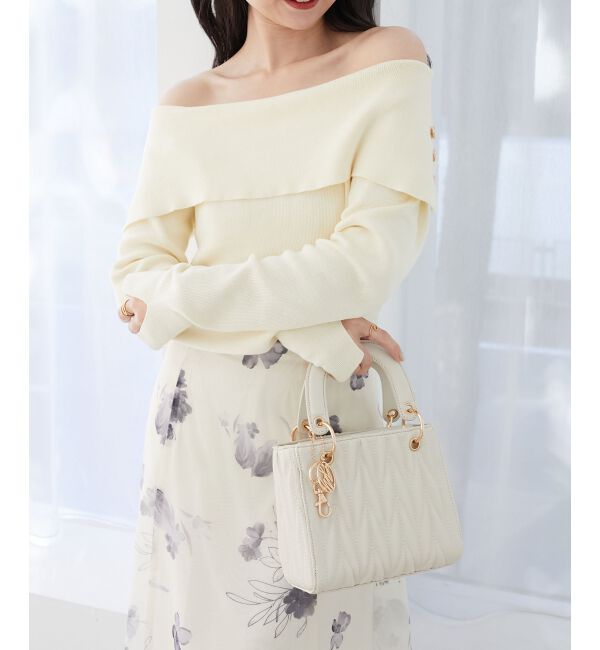 MAJESTICLEGON「フラワーオフショルドッキングワンピ」|ワンピース|