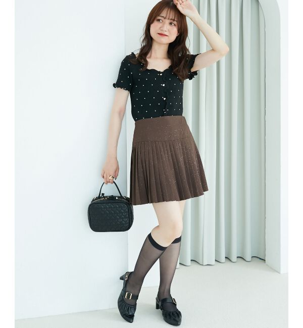  「ドットパターンリブカーディガン」|カーディガン|