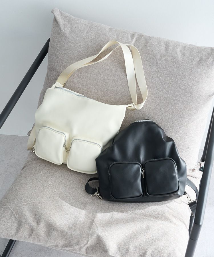 earth music&ecology「Wポケット３WAYショルダーバッグ」|ショルダー・メッセンジャー|