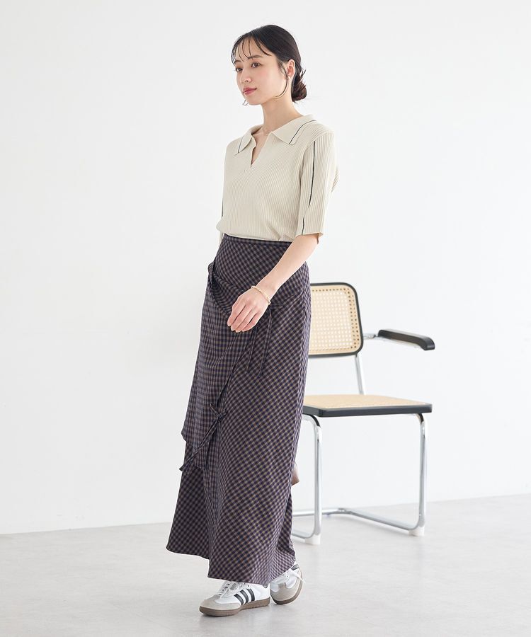 earth music&ecology「ラインカラーポロニット」|ニット・セーター|