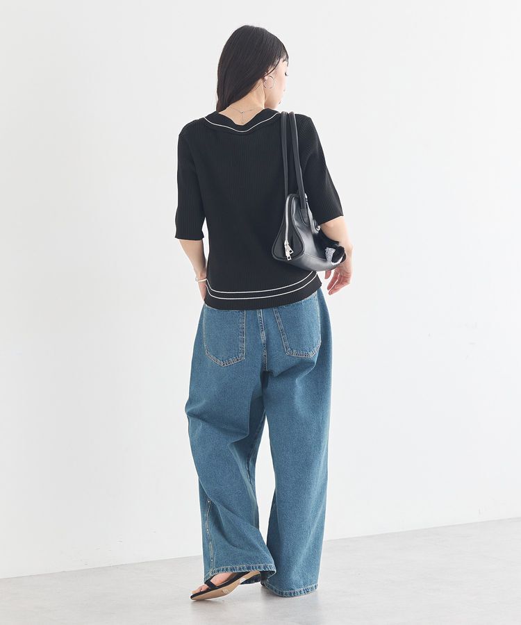 earth music&ecology「ラインカラーポロニット」|ニット・セーター|