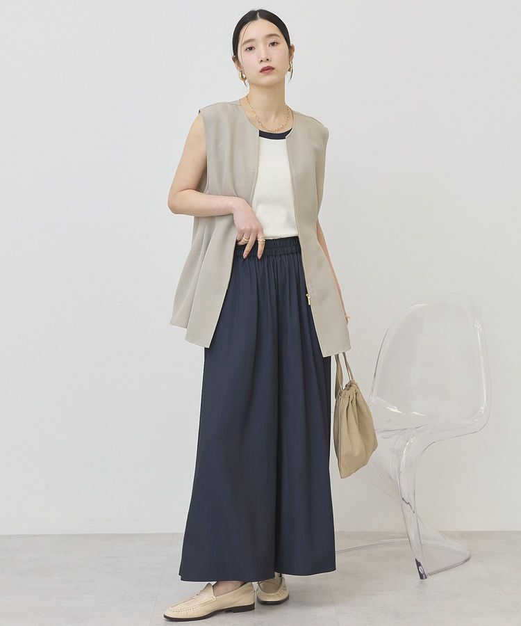 AMERICAN HOLIC「【接触冷感・イージーケア】リネンライクペプラムベスト」|ベスト・ジレ|