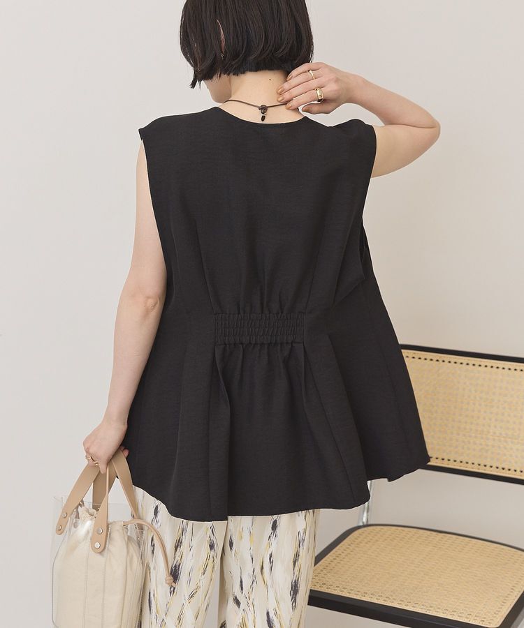 AMERICAN HOLIC「【接触冷感・イージーケア】リネンライクペプラムベスト」|ベスト・ジレ|