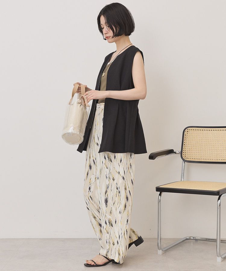 AMERICAN HOLIC「【接触冷感・イージーケア】リネンライクペプラムベスト」|ベスト・ジレ|