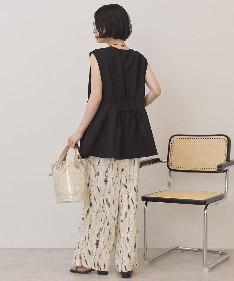 AMERICAN HOLIC「【接触冷感・イージーケア】リネンライクペプラムベスト」|ベスト・ジレ|