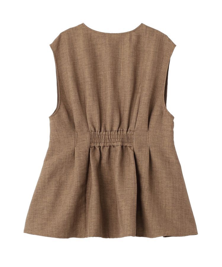 AMERICAN HOLIC「【接触冷感・イージーケア】リネンライクペプラムベスト」|ベスト・ジレ|