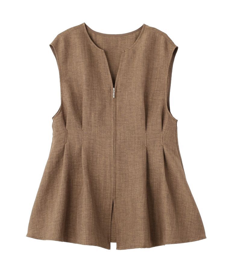 AMERICAN HOLIC「【接触冷感・イージーケア】リネンライクペプラムベスト」|ベスト・ジレ|