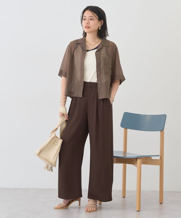 AMERICAN HOLIC「シアーショート丈開襟シャツ」|シャツ・ブラウス|