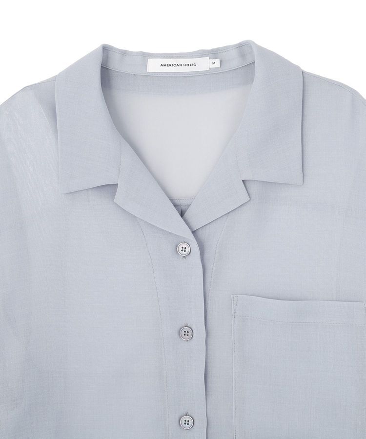 AMERICAN HOLIC「シアーショート丈開襟シャツ」|シャツ・ブラウス|