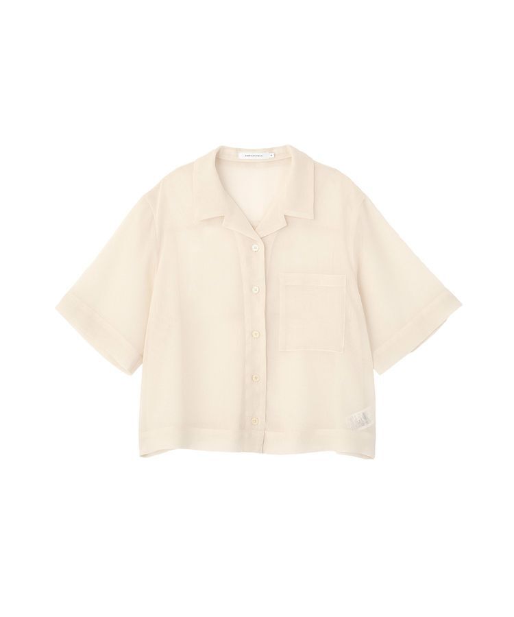 AMERICAN HOLIC「シアーショート丈開襟シャツ」|シャツ・ブラウス|
