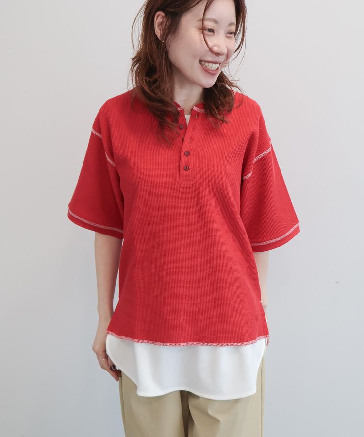 AMERICAN HOLIC「【RUSSELL】ワッフルヘンリーTシャツ」|Tシャツ・カットソー|