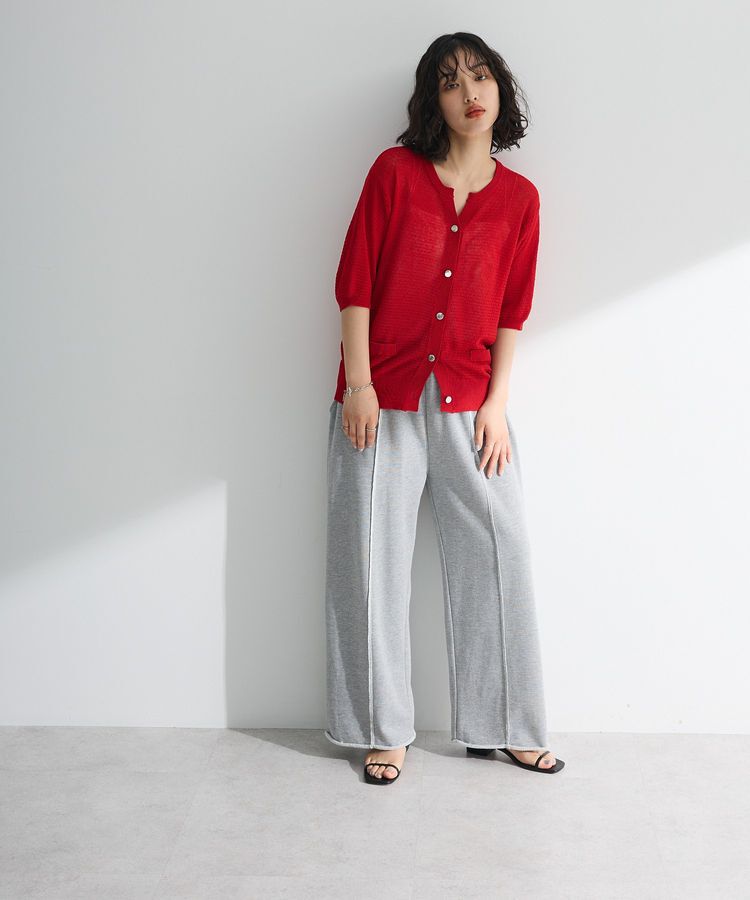 Green Parks「スキッパー半袖ニットカーディガン」|カーディガン|