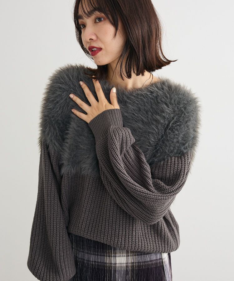 Green Parks「・Petit Fleur シャギーキリカエニット」|ニット・セーター|