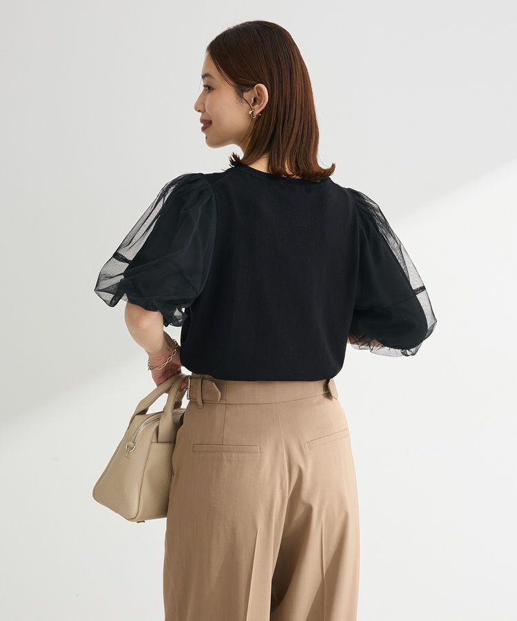 Green Parks「チュールボリュームスリーブニットプルオーバー」|ニット・セーター|