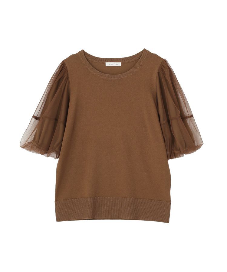 Green Parks「チュールボリュームスリーブニットプルオーバー」|ニット・セーター|