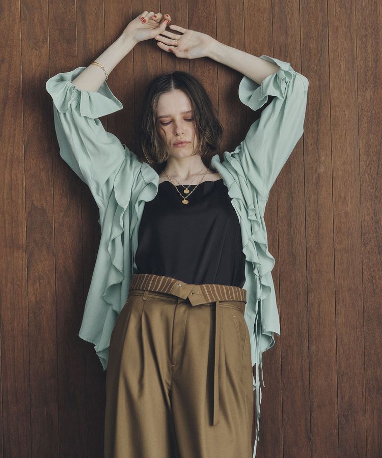 YECCA VECCA「ベルト付き2wayタックワイドパンツ」|その他|