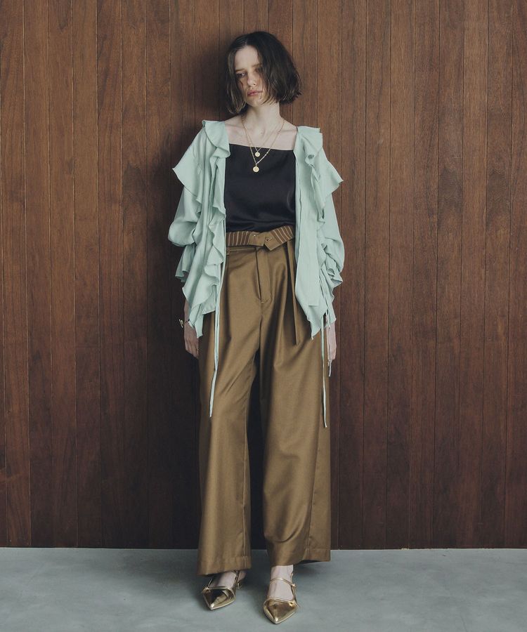 YECCA VECCA「ベルト付き2wayタックワイドパンツ」|その他|
