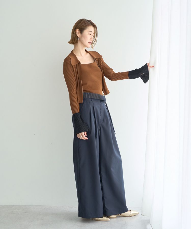 YECCA VECCA「ベルト付き2wayタックワイドパンツ」|その他|
