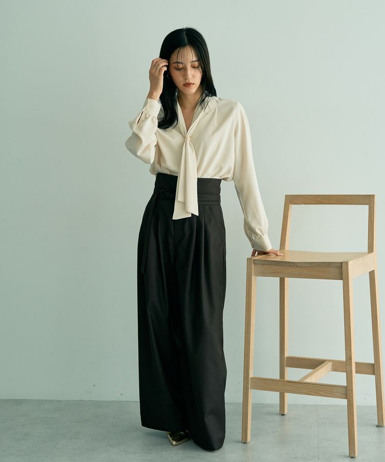 YECCA VECCA「ベルト付き2wayタックワイドパンツ」|その他|