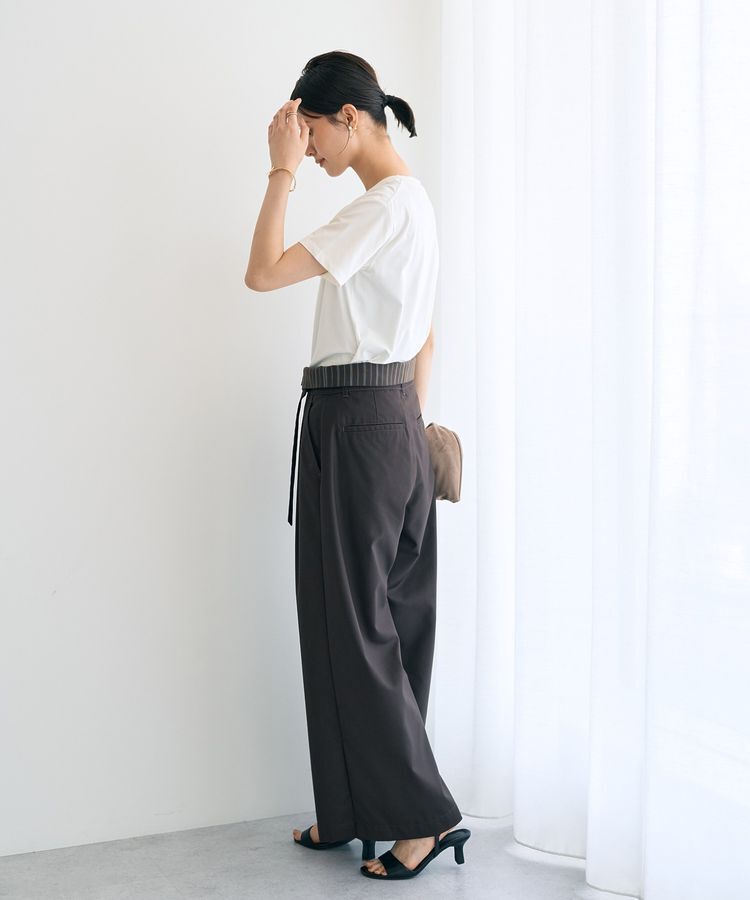 YECCA VECCA「ベルト付き2wayタックワイドパンツ」|その他|