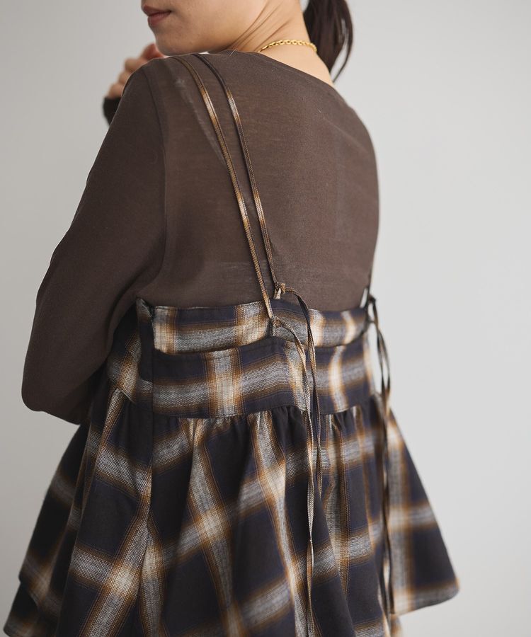 GARAGE OF GOOD CLOTHING「【日本製】オンブレチェックVネックキャミソール」|ベスト・ジレ|