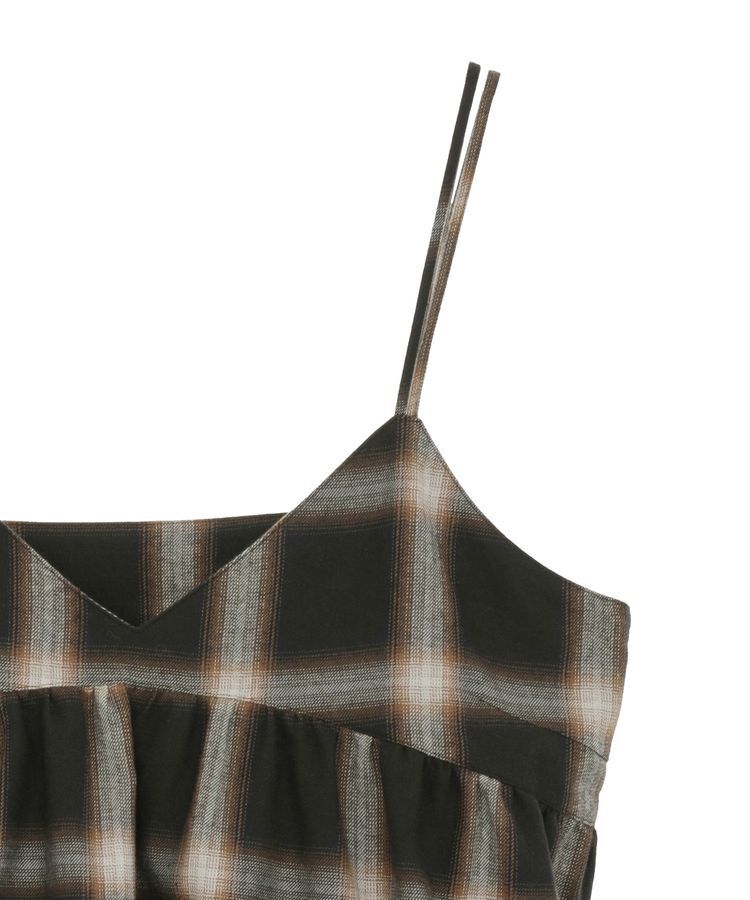 GARAGE OF GOOD CLOTHING「【日本製】オンブレチェックVネックキャミソール」|ベスト・ジレ|