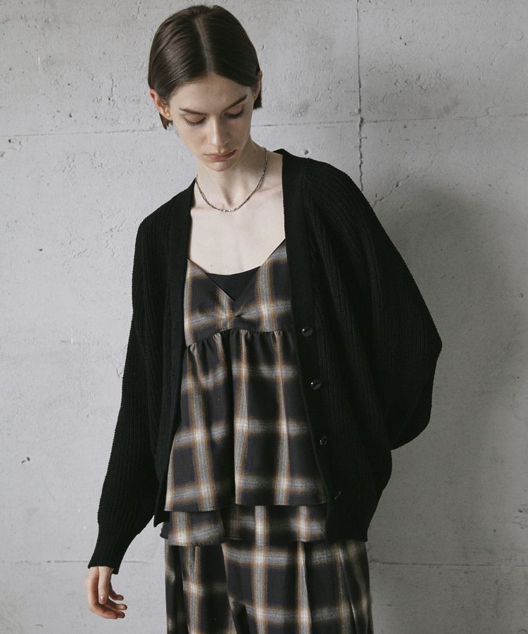 GARAGE OF GOOD CLOTHING「【日本製】オンブレチェックVネックキャミソール」|ベスト・ジレ|