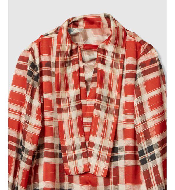 allureville「LISAチェックプリントブラウス」|シャツ・ブラウス|