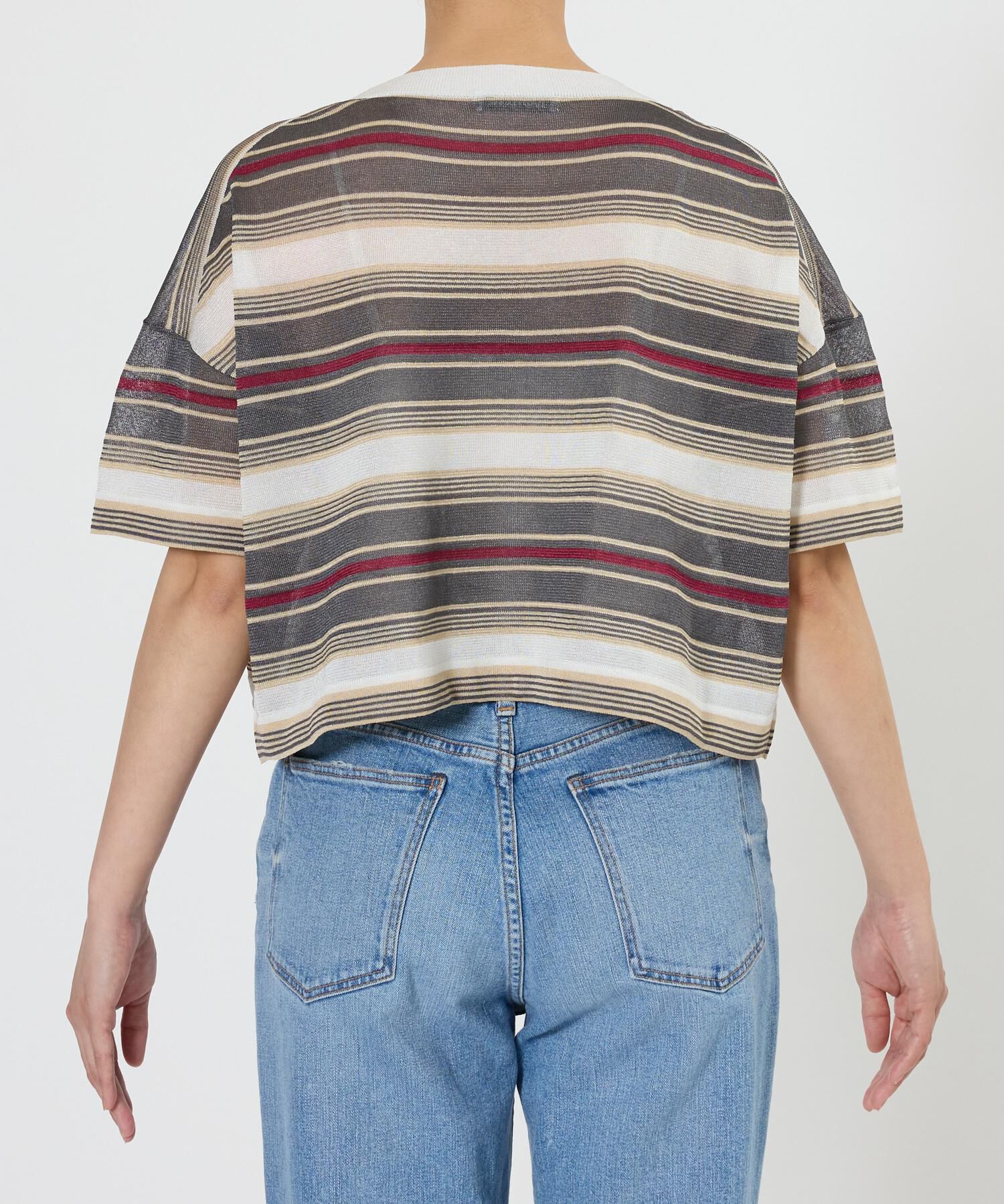 BABYLONE「マルチボーダーショートプルオーバー」|ニット・セーター|