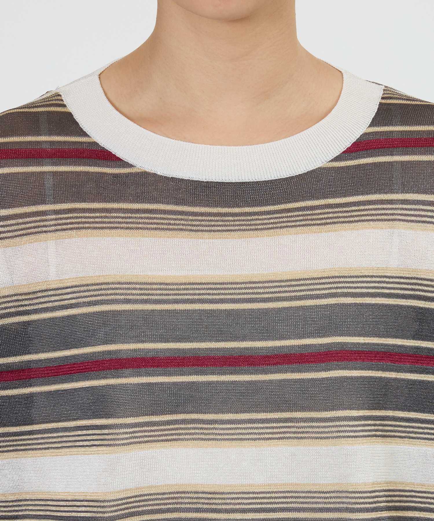 BABYLONE「マルチボーダーショートプルオーバー」|ニット・セーター|