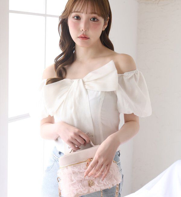  「チュールフリルリボンバニティバッグ」|ショルダー・メッセンジャー|