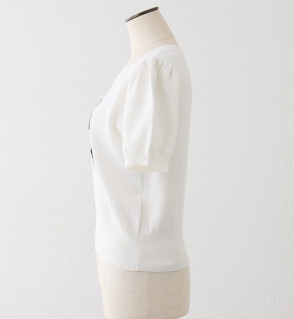  「レースロゴ半袖ニット」|ニット・セーター|