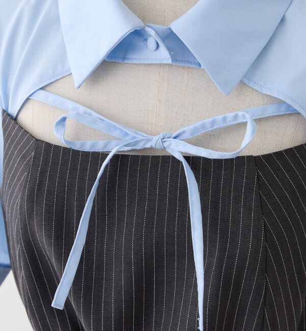  「サイドカット異素材ミニワンピース」|ワンピース|