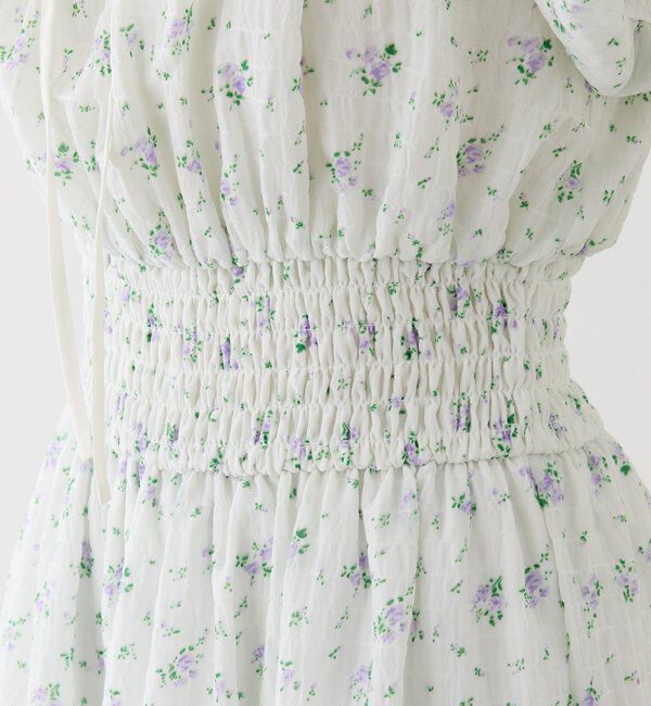  「ウエストシャーリングリボンロングワンピース」|ワンピース|