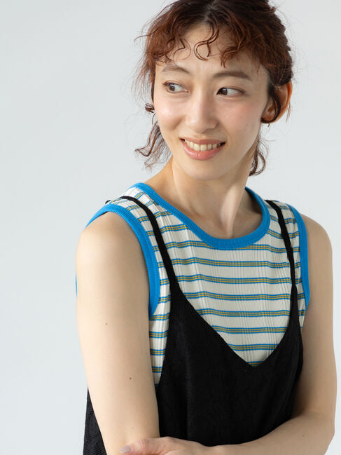 Lugnoncure「マルチボーダータンクトップ《2025summer catalog item》」|タンクトップ|ブルー