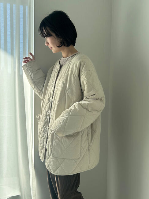 Samansa Mos2 blue「キルトミドルコート」|その他|