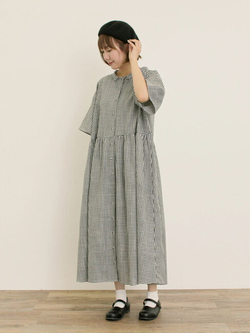 Samansa Mos2「《新色追加》ちび襟シャツワンピース【WEB限定】」|ワンピース|オフホワイト