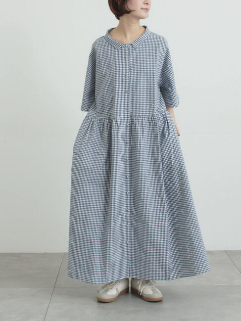 Samansa Mos2「《新色追加》ちび襟シャツワンピース【WEB限定】」|ワンピース|