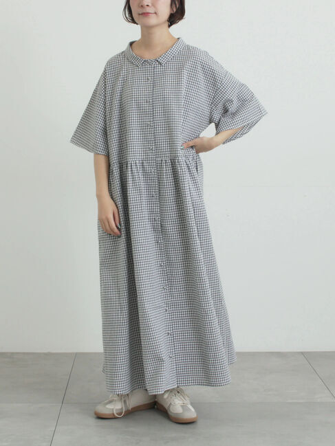 Samansa Mos2「《新色追加》ちび襟シャツワンピース【WEB限定】」|ワンピース|